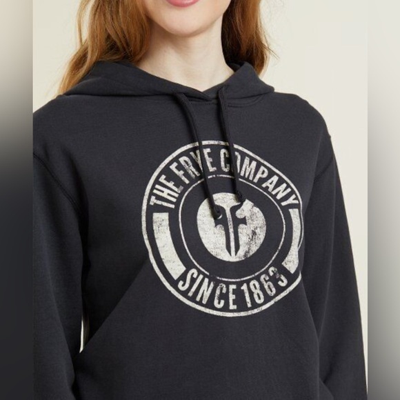 Frye Women’s Black and Cream Hoodie, Size Small, Hooded Sweatshirt - Picture 2 of 10